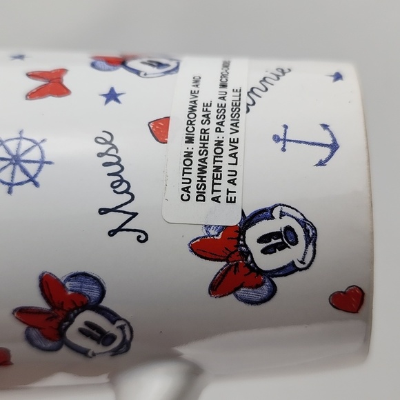Disney Minnie Mouse Anchors Away Nautical Tall Travel Ceramic Mug Tea Coffee - Picture 12 of 15